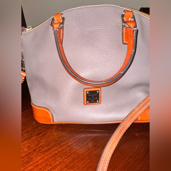 Dooney & Bourke Gray and Brown Leather Handbag - Picture 2 of 5